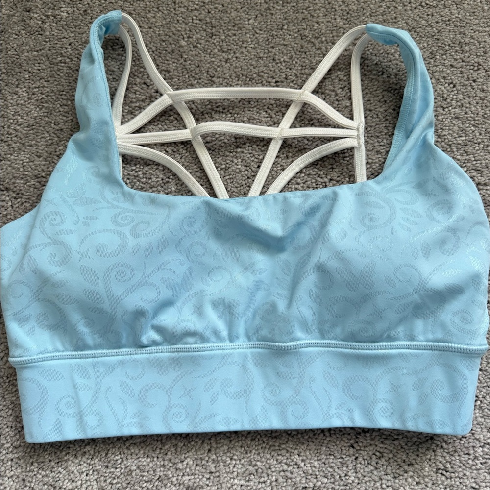 Crowned Athletics Strappy Back Light Blue Sports Bra
